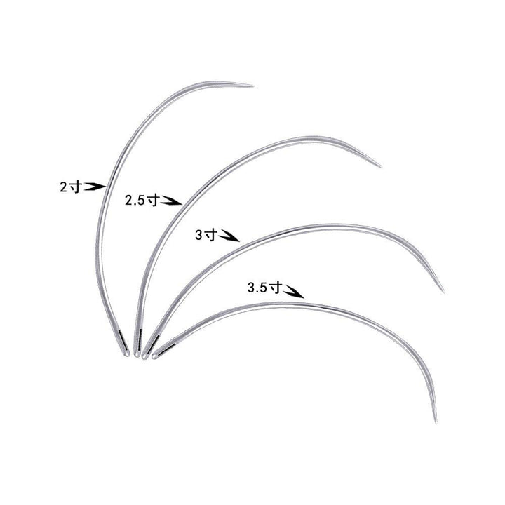 2 Sets 2'' / 2.5'' / 3 ''/ 3.5 '' Curved Leather Hand Sewing Needles C Type Needles for Carpet Leather Canvas Repairing Weaving Crafts