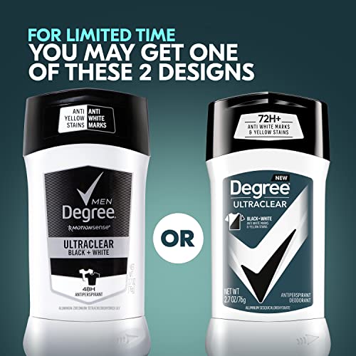 Men UltraClear Antiperspirant Deodorant Black + White 72-Hour Sweat & Odor Protection Antiperspirant For Men With MotionSense Technology 2.7 Ounce (Pack of 4)
