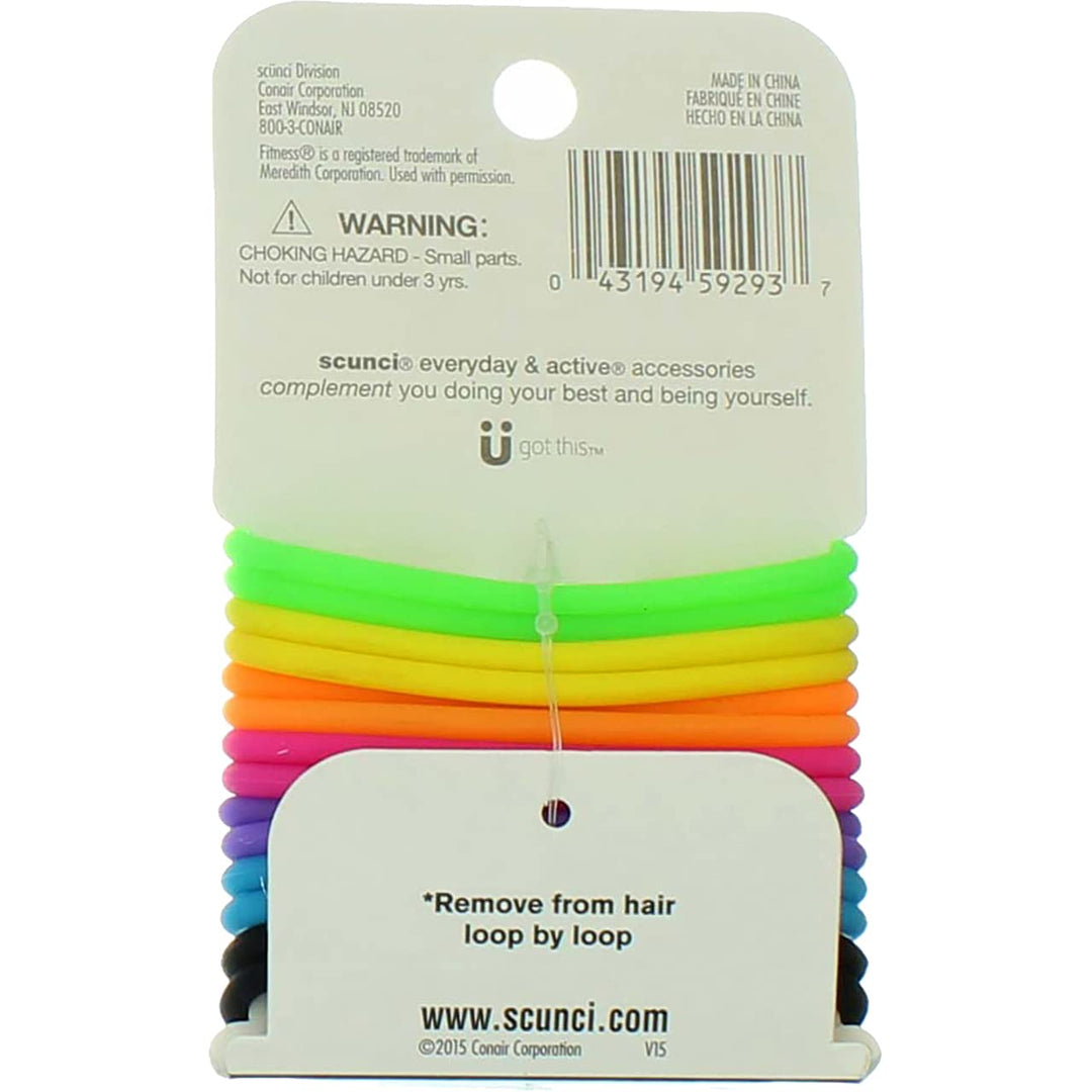 No-slip Grip Evolution Bright Jelly Ponytailers, 14 Count, Colors May Vary