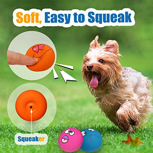 Latex Dog Squeaky Toys Rubber Soft Dog Toys Chewing Squeaky Toy Fetch Play Balls Toy for Puppy Small Pets 6pcs for Mini, Small Breeds, 2.28*2.28*1.30