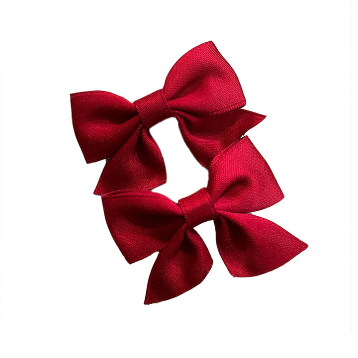 Bow Hair Clips for Women Girls Burgundy Hair Bows for Girls Bow Hair Barrettes for Kids Daughter Christmas Parties Holiday Hair Bows Clip Hair Accessories for Teens