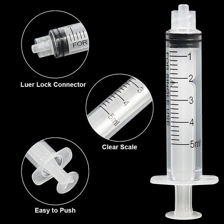10pcs 5ml Syringe with 18Ga 1.5 Inches Blunt Tip Needles for Experiments, Industrial Use