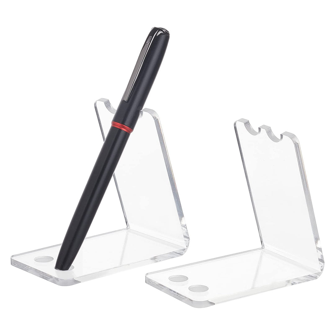 2 Sets Pen Stands Displays, 4 Holes Clear Pencil Stands Acrylic Pen Stands Ballpoint Pen Display Rack for Home School Office Use Eyebrow Pencil Eyeliner Display