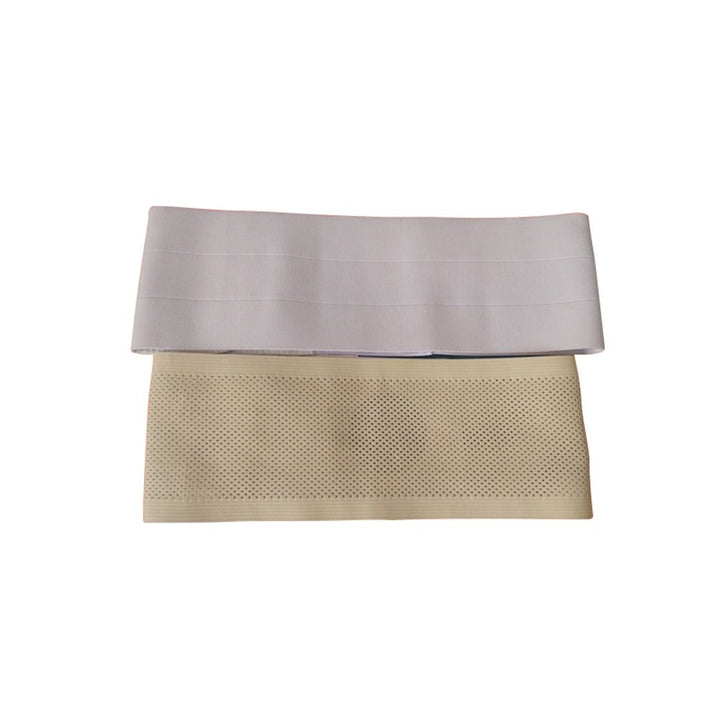 Elastic Ostomy Hernia Belt for Waist Abdominal with Stoma Opening (S, Beige)