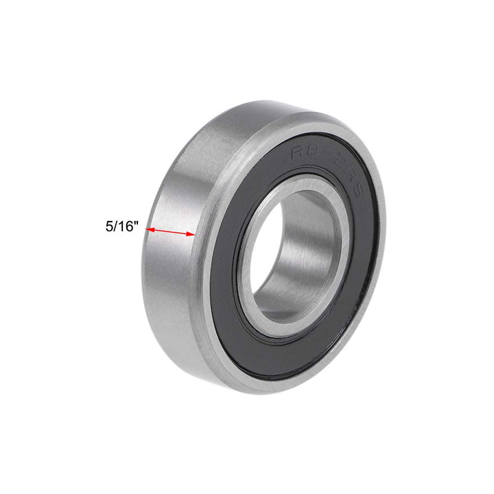 R8RS Deep Groove Ball Bearings Z2 1/2 X 1-1/8 X 5/16inch Double Sealed Carbon Steel 5pcs