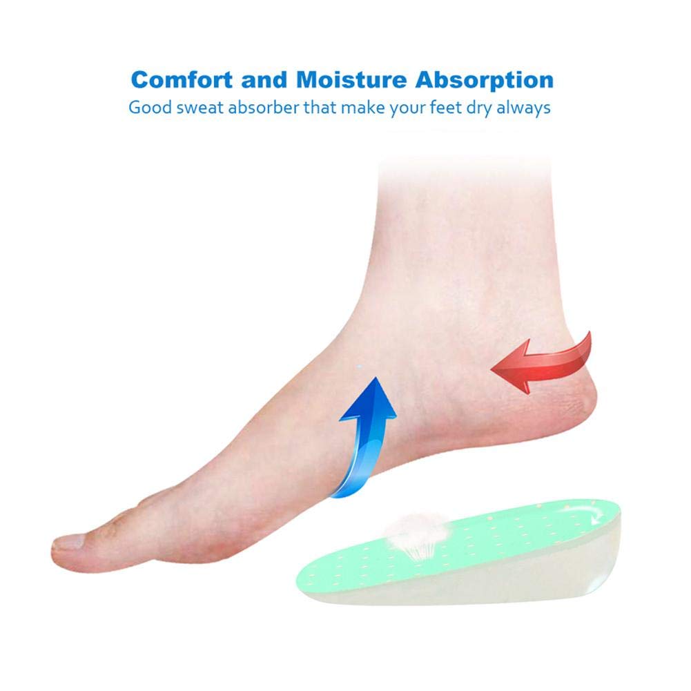 Height Increase Air Cushion Insoles, Silicone Gel Adhesive Insoles Height Increase Orthopedic Foot Arch Support Heel Shoes (1.5cm-Green)