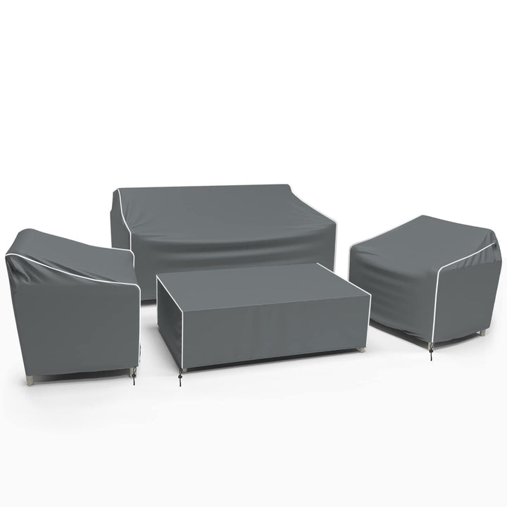 Patio Furniture Cover Set, 4 Piece Outdoor Furniture Cover Waterproof, 600D Heavy Duty Lawn Patio Set Covers