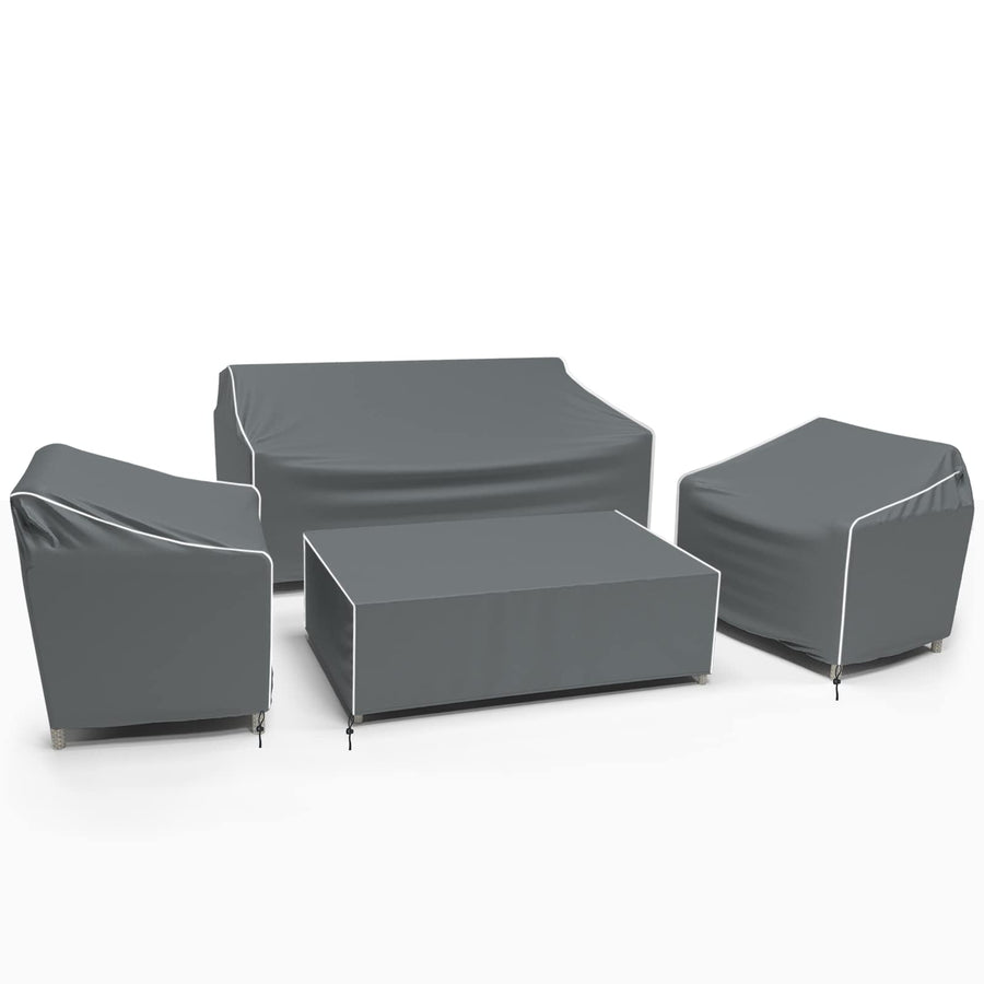 Patio Furniture Cover Set, 4 Piece Outdoor Furniture Cover Waterproof, 600D Heavy Duty Lawn Patio Set Covers
