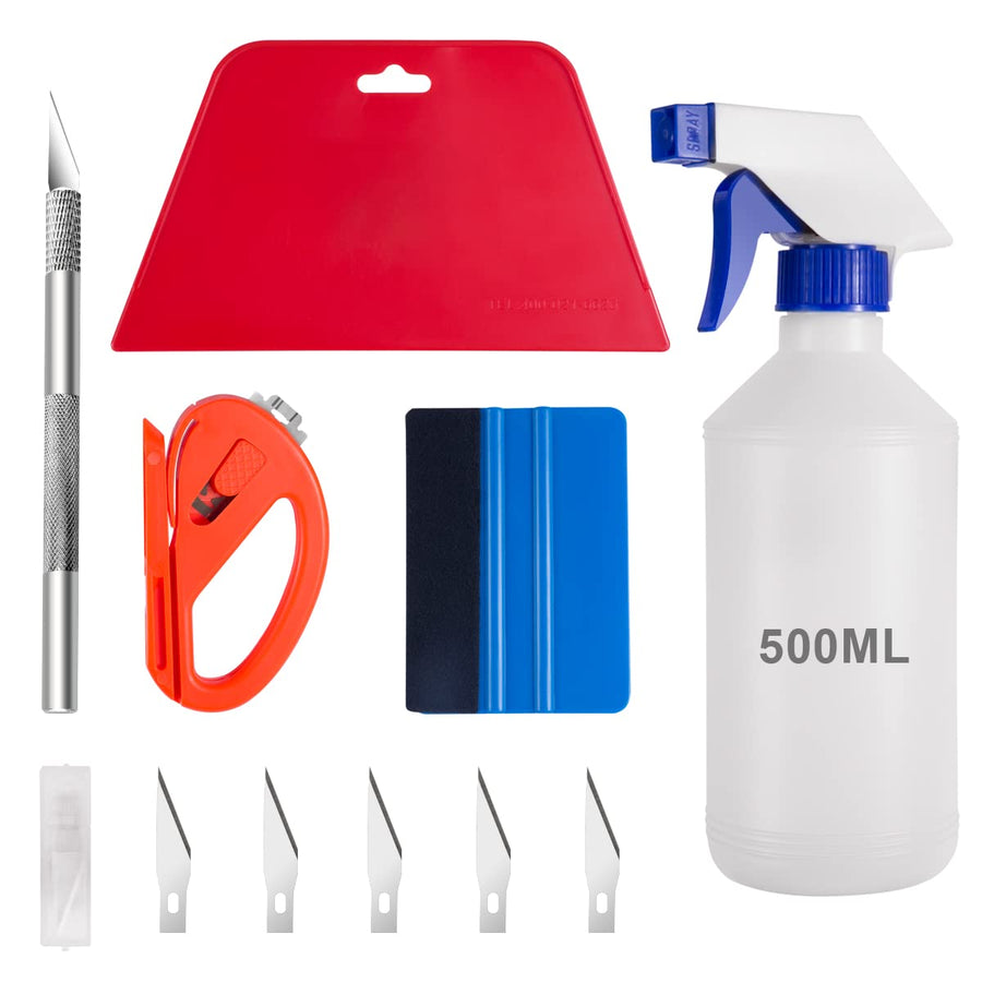 Window Tint Application Tools Kit, 5 Pcs Vehicle Glass Protective Film Installing Tool Car Window Squeegee Automotive Scrapers Tint