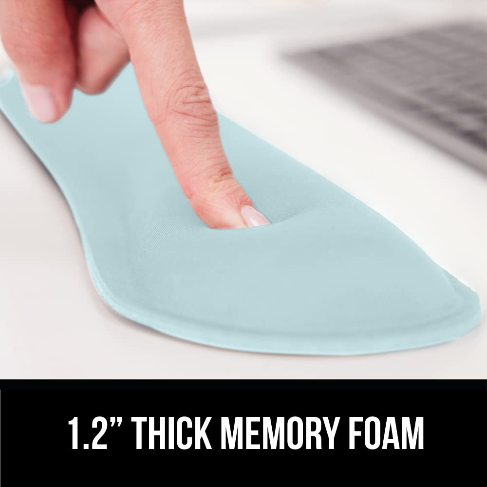 Silky Gel Memory Foam Wrist Rest for Computer Keyboard, Mouse, Ergonomic Design for Typing Pain Relief, Desk Pads Support Hand, Arm, Mousepad Rests, Stain Resistant, 2 Piece Pad Sky Blue