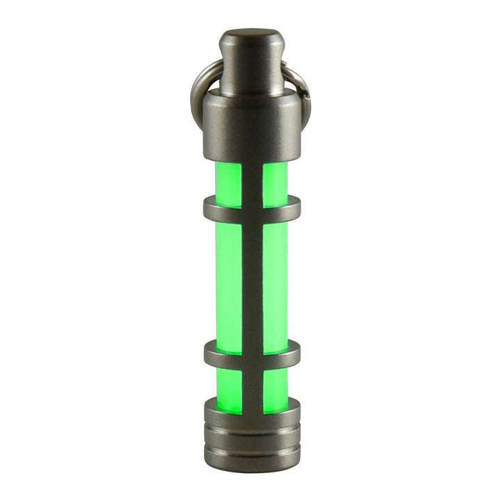 - Embrite Glow Fob - Stainless Steel - Glow in the Dark - Green Embrite Glow Pellet - Keychain Accessories - Everyday Carry - Key Fob - Glow Sticks - Gifts for Men