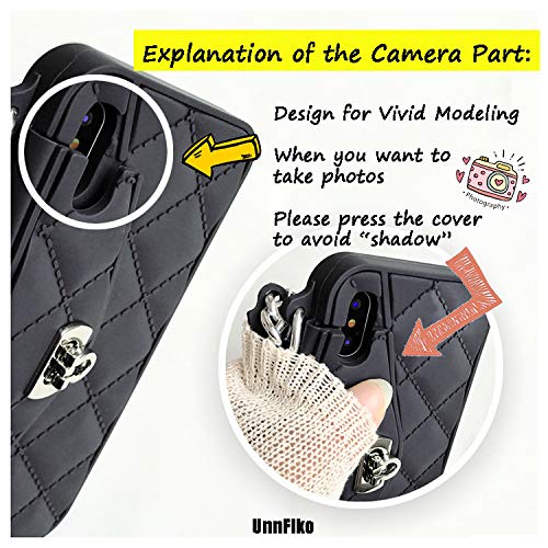 Wallet Case Compatible with iPhone 13 Pro Max, Cute Light Luxury Bag Design, Purse Flip Card Pouch Cover Soft Silicone Case with Handstrap Long Shoulder Strap (Black, iPhone 13 Pro Max)