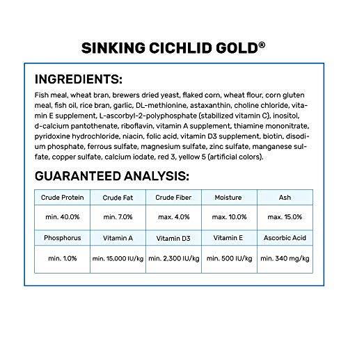 2.2-Pound Sinking Cichlid Gold Pellets for Pets, Medium