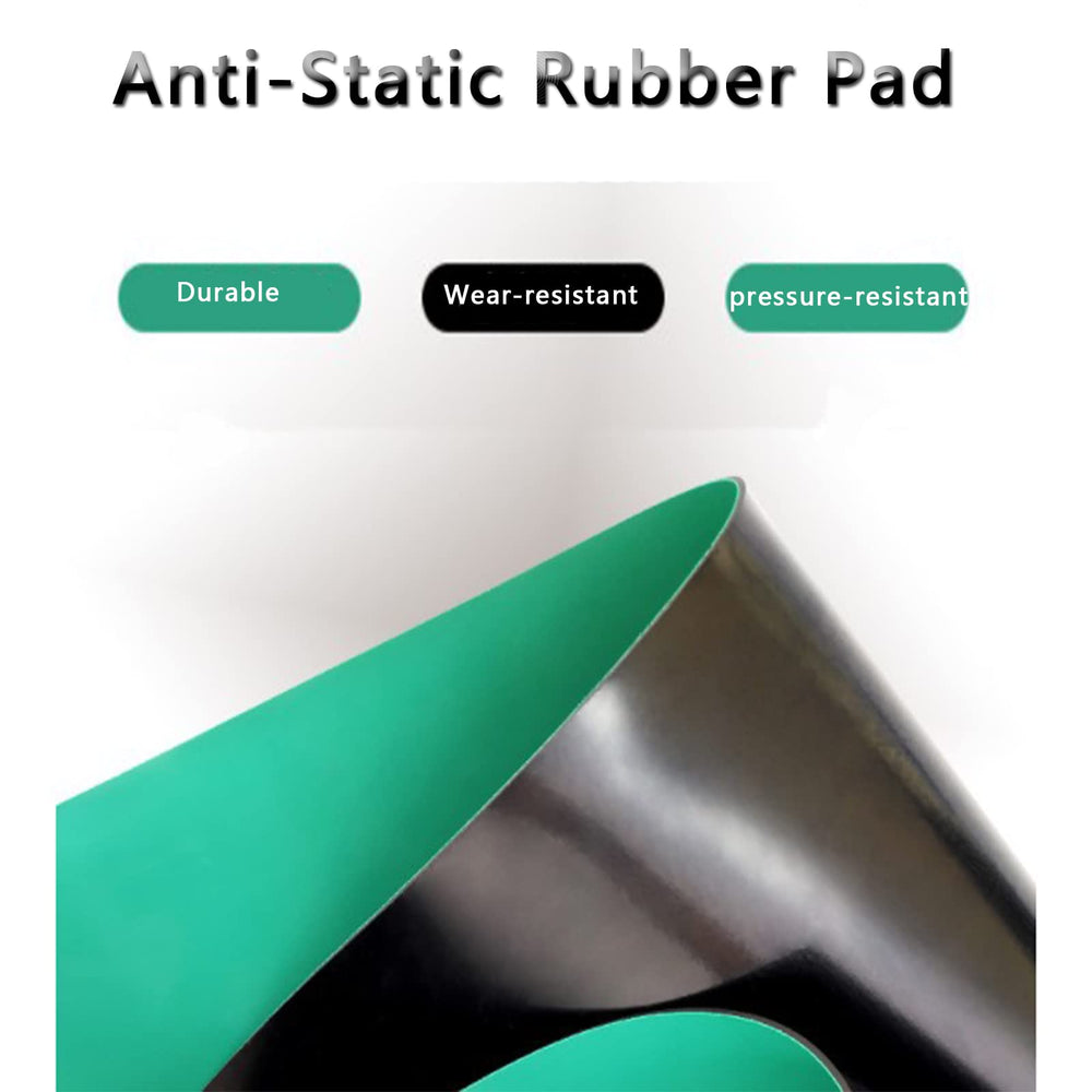 Large Anti-Static Rubber Bench Mat for Electronic Repairs Heat Resistant ESD Soldering Desk Kit and Floor Mat for PC Building