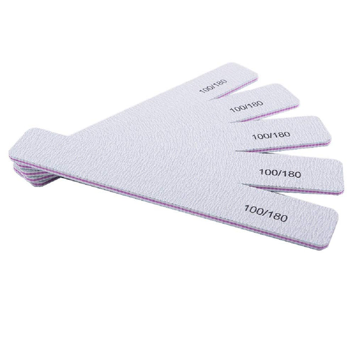 YIMART Professional Nail Files 100 180 Grit Double Sided Gray Washable 10pcs Nail File Sanding Set Nail Buffer File Polisher (E)