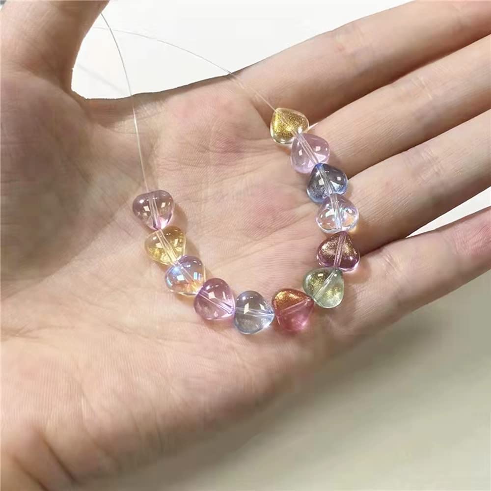 160pcs Star Heart Crystal Beads Bulk Star Heart Spacer Beads Crystal Glass Beads Loose Beads for Earring Bracelet Necklace Key Chains Jewelry DIY Craft Making (Multicolors, 8mm)