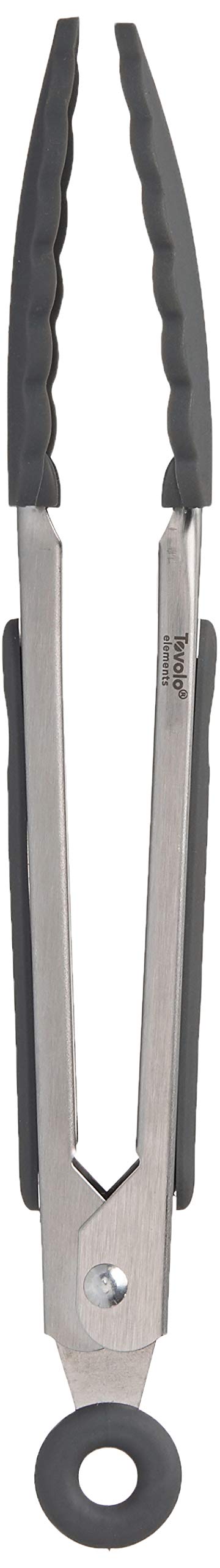 Kitchen Cooking Mini Stainless Steel Tongs 7 with Silicone Grip & Easy Lock Mechanism for Serving, Salad, and Ice, Set of 2, Charcoal & Warm Gray