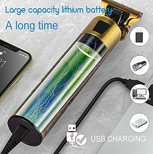 Professional Hair Trimmer for Men, Cordless Rechargeable Edgers Hair Clippers for Men, Zero Gapped Beard Trimmers Haircut & Grooming Kit, Waterproof Electric Shaver Hair Cutting for Men