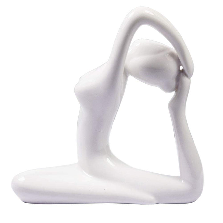 Decorative Porcelain Ceramic Yoga Statue Figurine Sculpture, Zen Buddhist Meditation Room Namaste Yoga Figurine Decor for Monthers Day Birthday Wedding Christmas Home Gift (E 4.25 Tall)