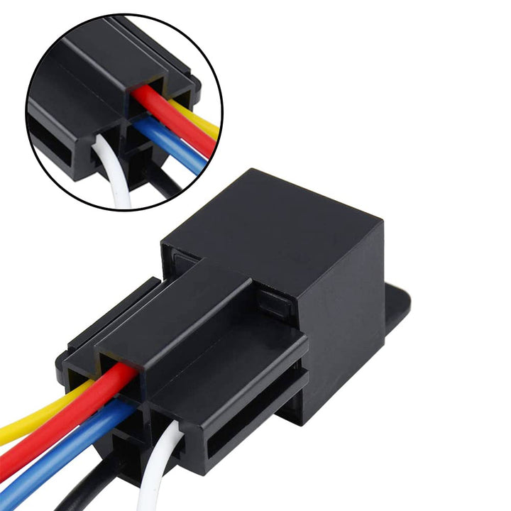40 Amp 24V DC SPDT Relay Socket - Waterproof 5 Pin Relay Harness (wiress) Plug, Replaces Type: JD-2914 (5pcs) Relay Socket