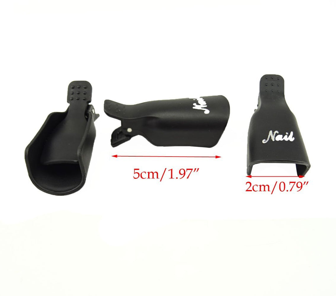 Black+White : Yueton Pack of 20 Reusable Nail Art Soak Off Cap Clip UV Gel Polish Remover Wrap Tool (White+Black)