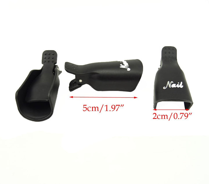 Black+White : Yueton Pack of 20 Reusable Nail Art Soak Off Cap Clip UV Gel Polish Remover Wrap Tool (White+Black)