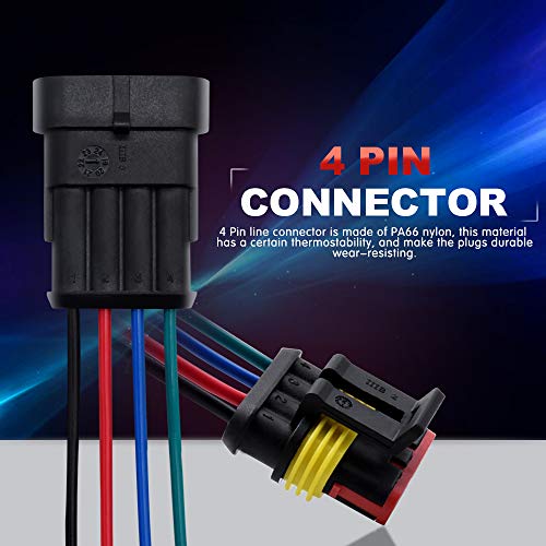 4 Pin Connector Waterproof Connector, Male and Female Way 16 AW Wire Suitable for car Truck, Boat and Other Wire Connection 5 kit