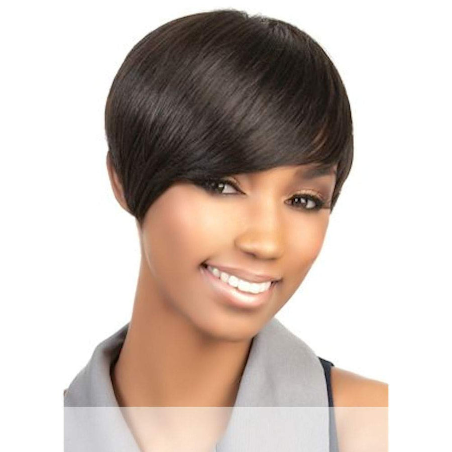 Dark Brown : H. VOLTA () - Human Hair Full Wig in DARK BROWN