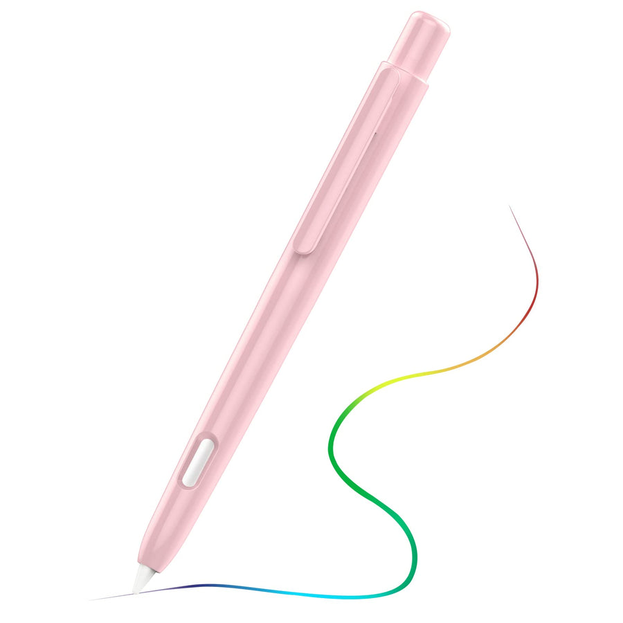 Holder Case Compatible with Apple Pencil 2nd Generation, Retractable Protective Apple Pencil Cover with Sturdy Clip, Hard PC Apple Pencil Case, Support Double-Tap,Light Pink