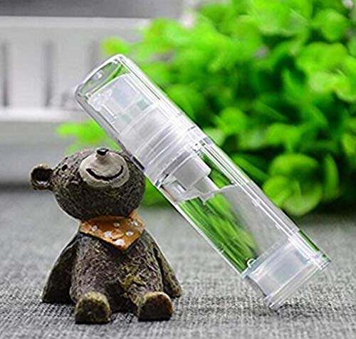 12Pcs 10Ml / 0.34Oz Transparent Small Ounce Empty Ps Plastic Airless Vacuum Pump Press Bottle Jar Pot Vial Container for Cosmetic Makeup Serums Cream Lotion Travel Toiletries Liqui