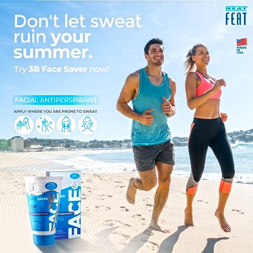 3B Face Saver Antiperspirant Gel for Facial Perspiration & Shine, White and Blue, 1.76 Fl Oz
