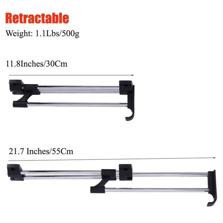 Adjustable Closet Rod, Pull Out Closet Garment Valet Rod Heavy Duty Tension Retractable Wardrobe Closet Hanger Towel Rail/Extending Rail/Storage Organiser Polished Chorme, 11.8-Inch to 21.7-Inch