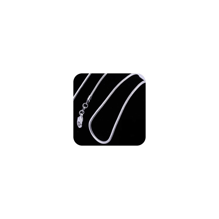 3 Pieces 925 Sterling Silver 2mm Snake Chain Necklace Jewelry Jewelry For Men And Women(16-24 Inch) (18 inch)