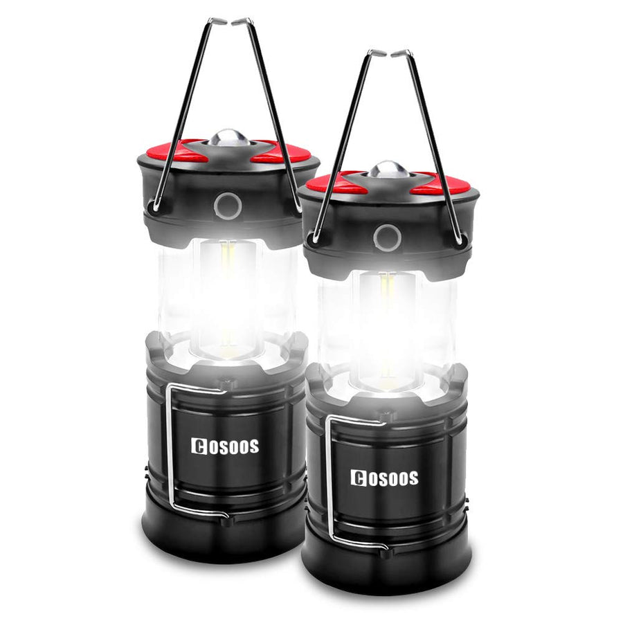 2 Pack Rechargeable Camping Lantern, Super Bright LED Lantern Flashlight with Built in Battery, Portable Survival Lantern, Must Have During Hurricane, Emergency ,Storm, Power Outage