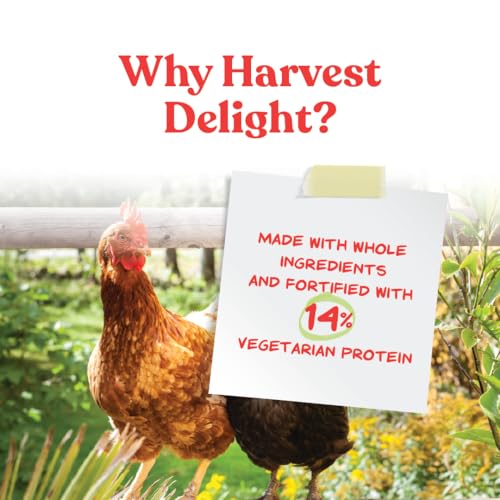 Harvest Delight, Whole Ingredient Chicken Treat, Harvest Mix of Grains, Raisins, Tomatoes, Carrots, Sunflower Seeds, Mixed Flock Poultry Treat, 2.25 lbs