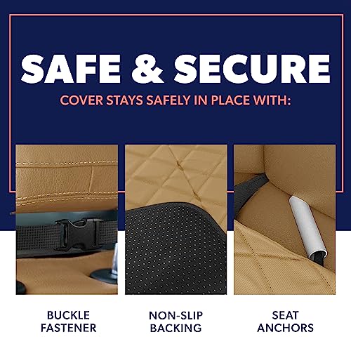 Dog Car Seat Cover, Waterproof Front Seat Protector for SUV Truck Sedan, Pet Safety Travel Comfort System with Universal Fit, Black
