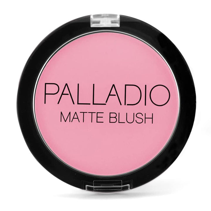 Matte Blush, Brushes onto Cheeks Smoothly, Soft Matte Look and Even Finish, Flawless Velvety Coverage, Effortless Blending Makeup, Flatters the Face, Convenient Compact, Berry Pink