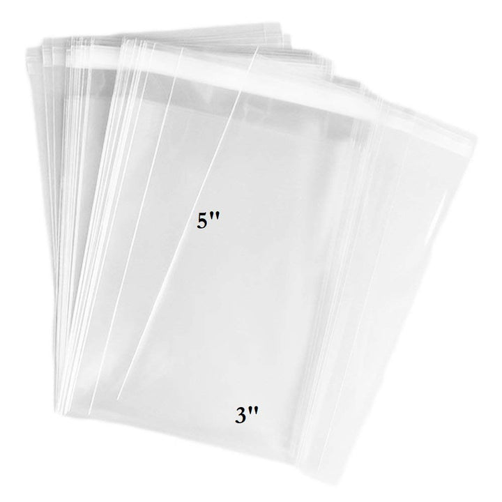 200 Pcs 3x5 Clear Resealable Reusable Cellophane/Cello Cookie, Candy, Favor Bags