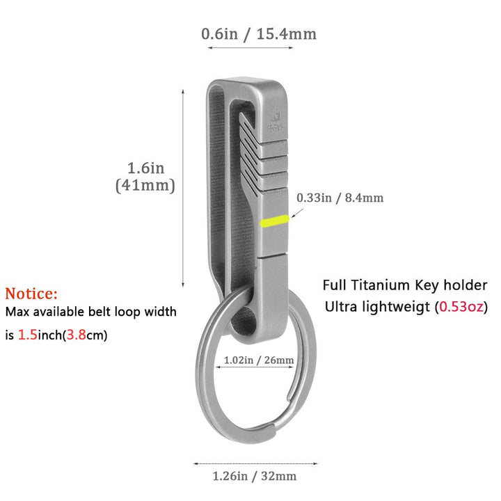 Car Keychain Clip, Titanium Key Holder with Detachable Key Chain Ring for Duty Belt, Gifts for Men Women, BK1 Promotion