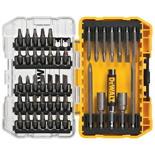 Screwdriver Bit Set with Tough Case, 45-Piece (DW2166), Grey/Silver Screwdriving Set with Tough Case