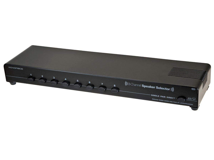 108230 8-Channel Speaker Selector - Black With Impedance Matching Protection, Up To 200 Watts Per Ch. Perfect for Home Theater Audio