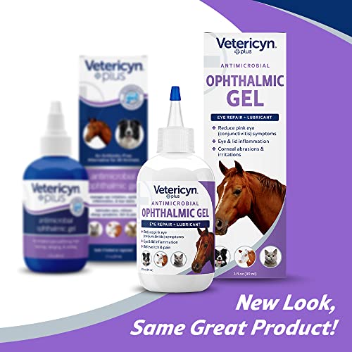 Plus Ophthalmic Eye Gel for Horses | Eye Ointment Alternative to Lubricate and Relieve Horse Eye Irritations, Safe for All Animals. 3 ounces