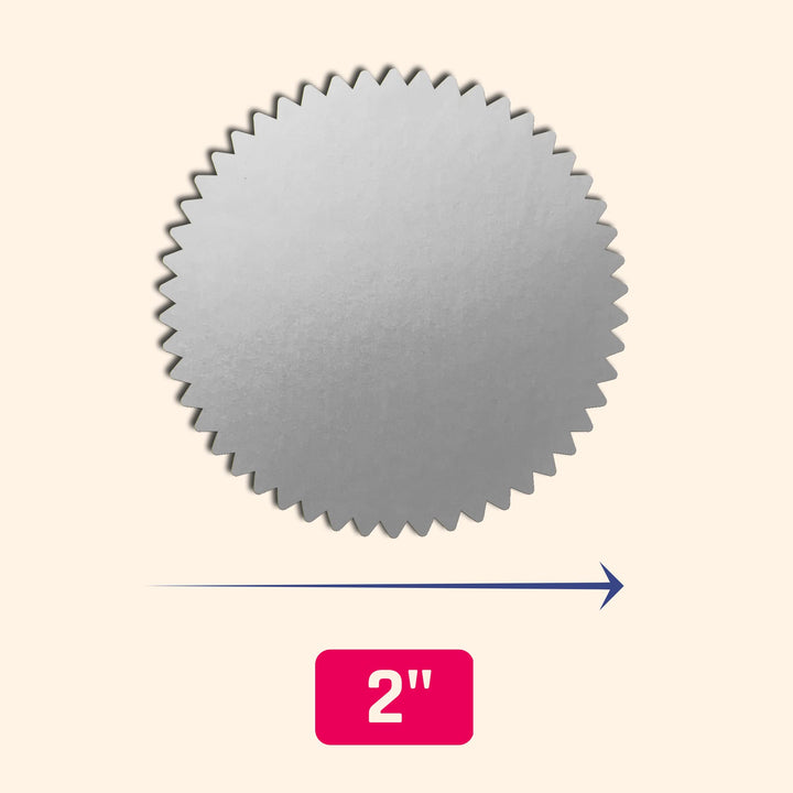 400 Pack, 2 Certificate Award Seals Stickers - Silver/Gold
