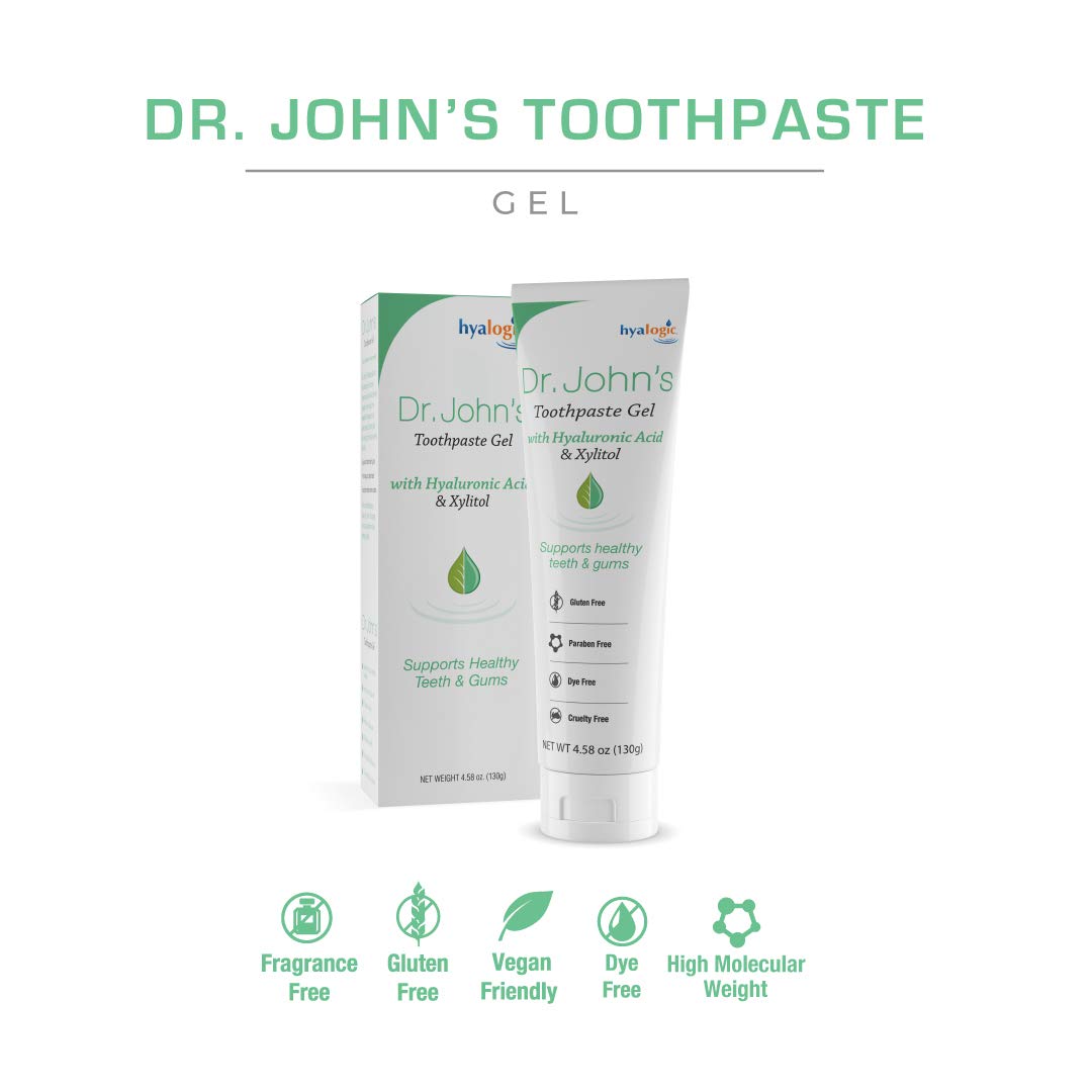 Dr. John's Toothpaste Gel - Hyaluronic Acid and Xylitol - 4.58 Ounces