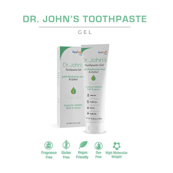 Dr. John's Toothpaste Gel - Hyaluronic Acid and Xylitol - 4.58 Ounces