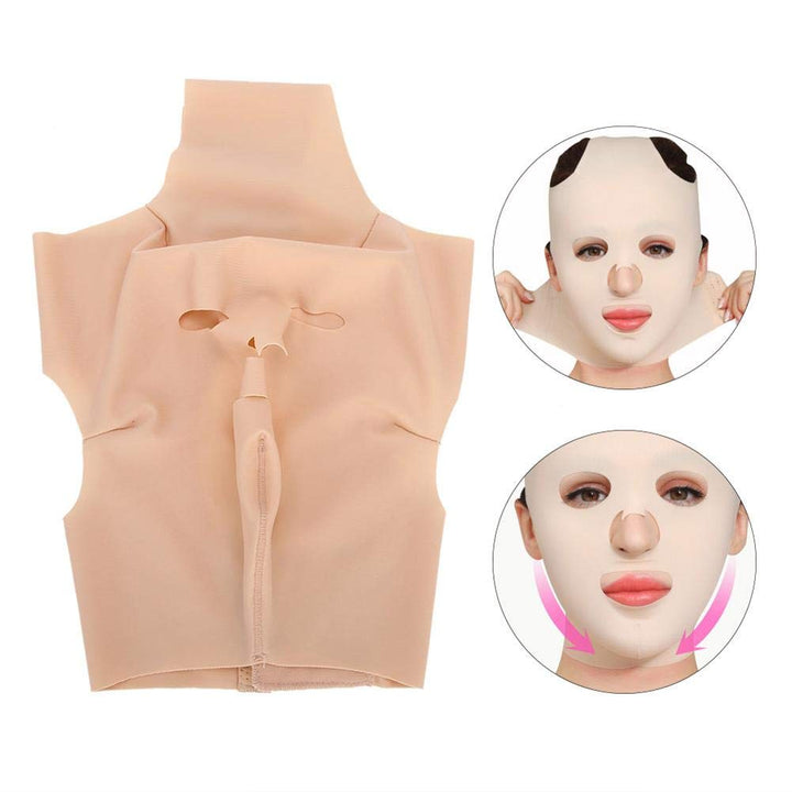 Full-Face Shaping Bandage, Breathable Elastic V-Line Up Belt Shaping Double-Chin Reducer Facial Slimming Strap, Tighten and Facial Skin