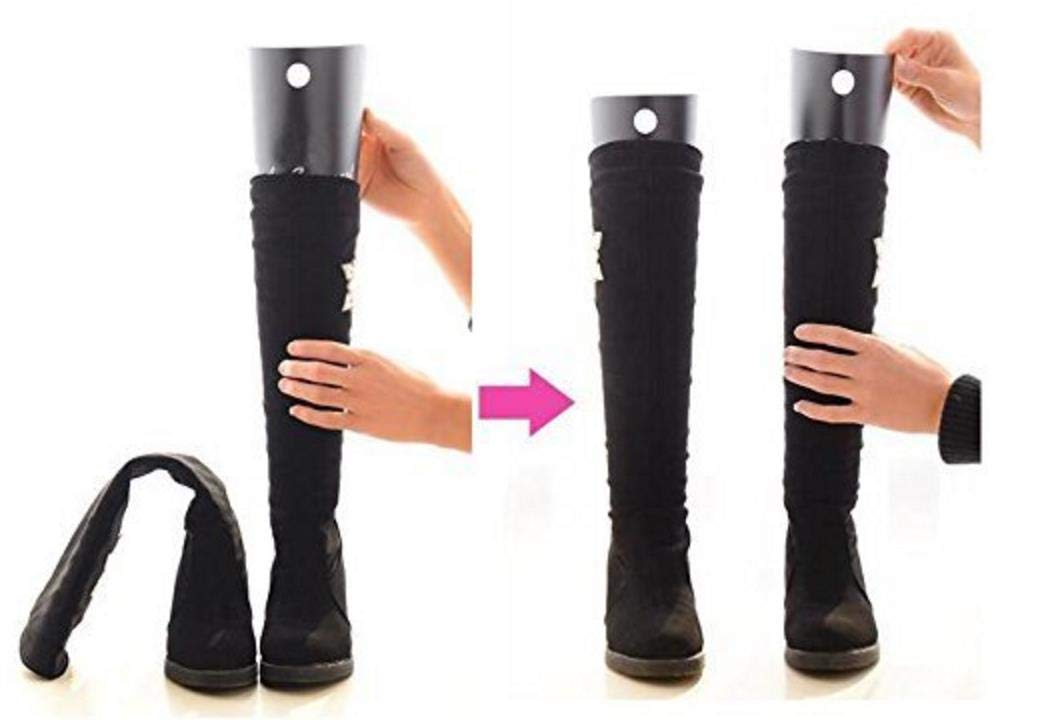 2Pair (4PCS) Multifunction Thicken Automatic Shoe Tree Shape Support for Most Women Lady Shoes Tall Short Boot High Knee Thigh Shaper Inserts Holder Hanger (14inch)