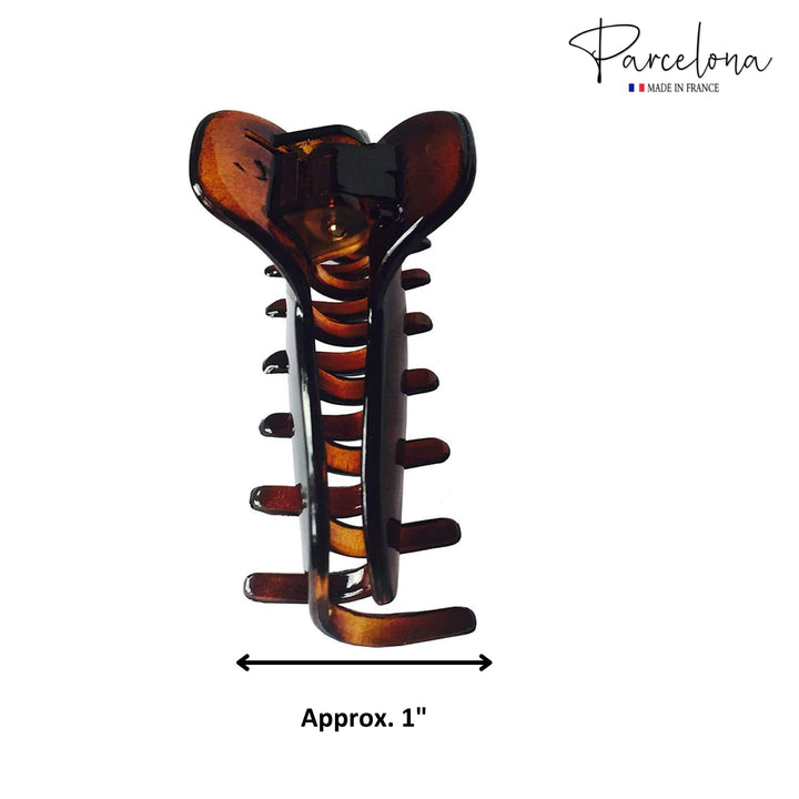 French Boss Thin and Narrow Medium Tortoise Shell Covered Spring Jaw Hair Claw Clip Clutcher Clamp