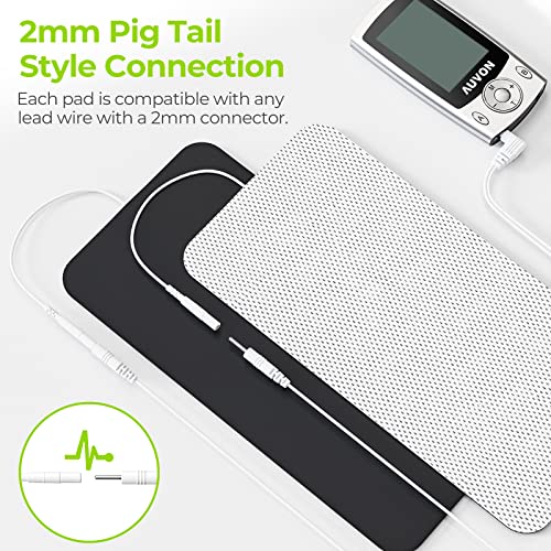 Extra Large Tens Unit Replacement Pads 4'' x 8 (2 Pcs), Premium Reusable Electrodes Latex-Free Tens Patches with Self-Stick Performance for Waist and Lower Back Pain Relief (Non-Irritating)