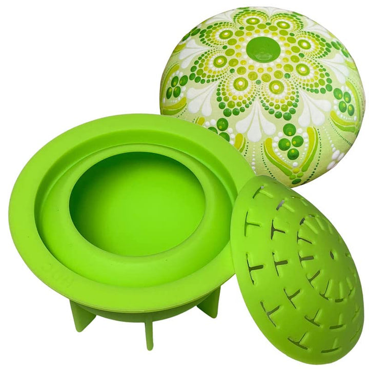 Silicone Mold for Making Smooth Rocks and Stones for Art - Includes Dome Template - Design #1 - Reusable for Art Including Mandala Dotting - Drawing Painting DIY Crafts
